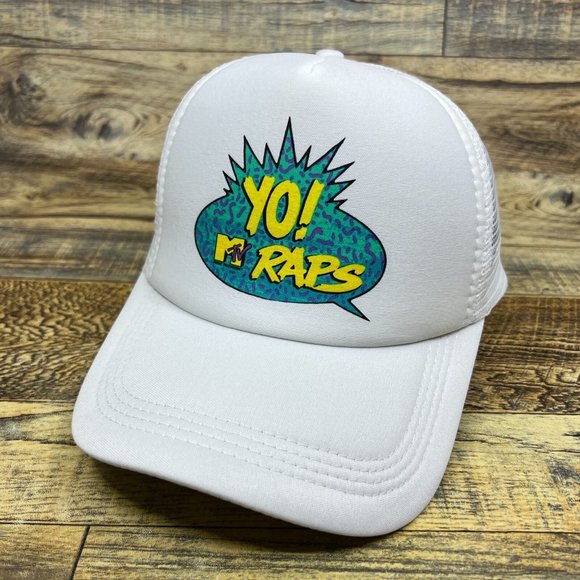 Unbranded Other - Yo! MTV Raps Mens Trucker Hat White Snapback 1988 Hip Hop Battle Retro TV Cap